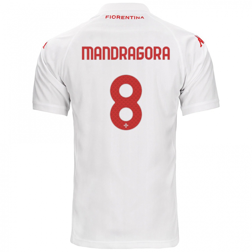 Gyermek Rolando Mandragora #8 Fehér Idegenbeli Jersey 2024/25 Mez Póló Ing