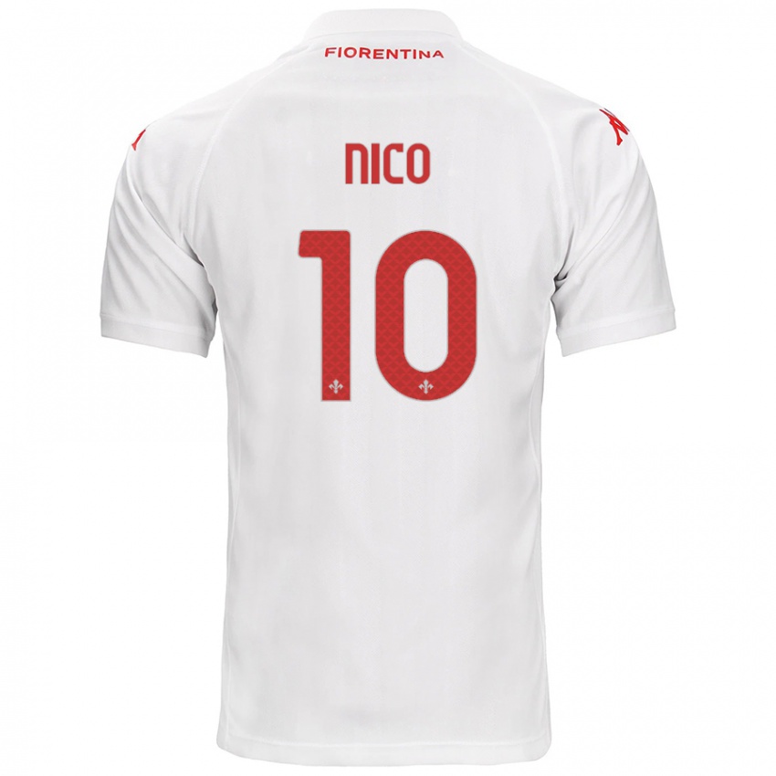 Gyermek Nicolás González #10 Fehér Idegenbeli Jersey 2024/25 Mez Póló Ing