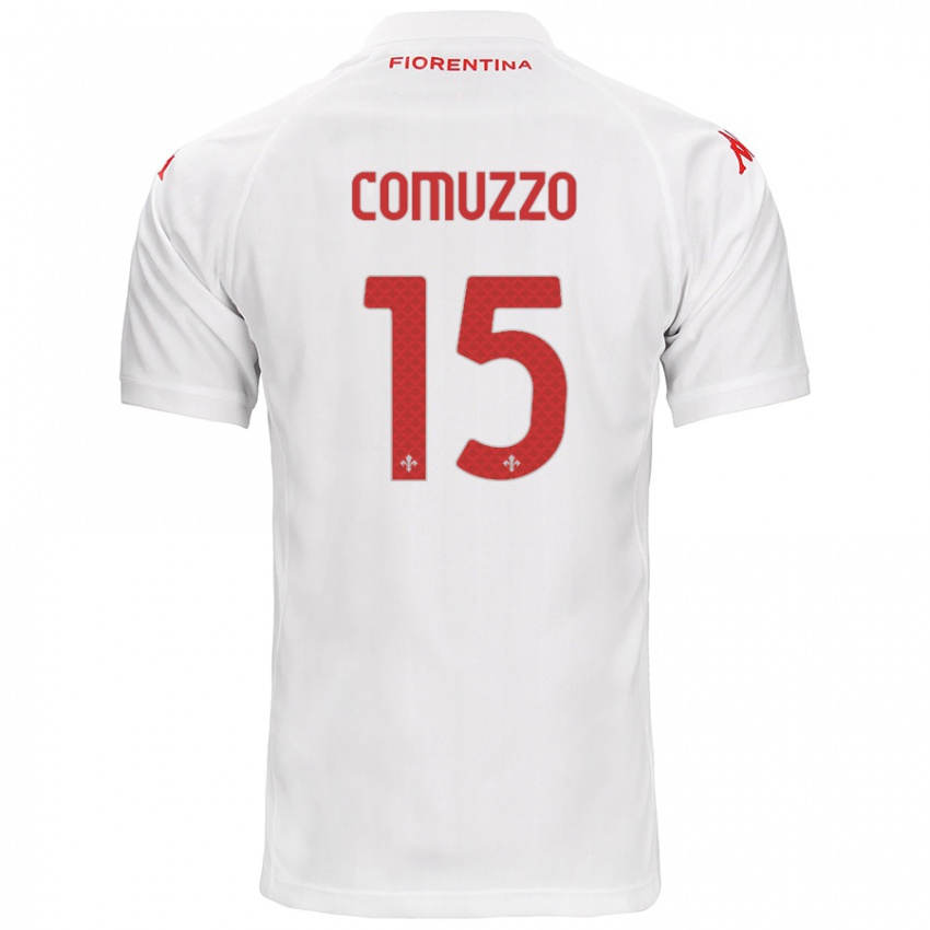 Gyermek Pietro Comuzzo #15 Fehér Idegenbeli Jersey 2024/25 Mez Póló Ing