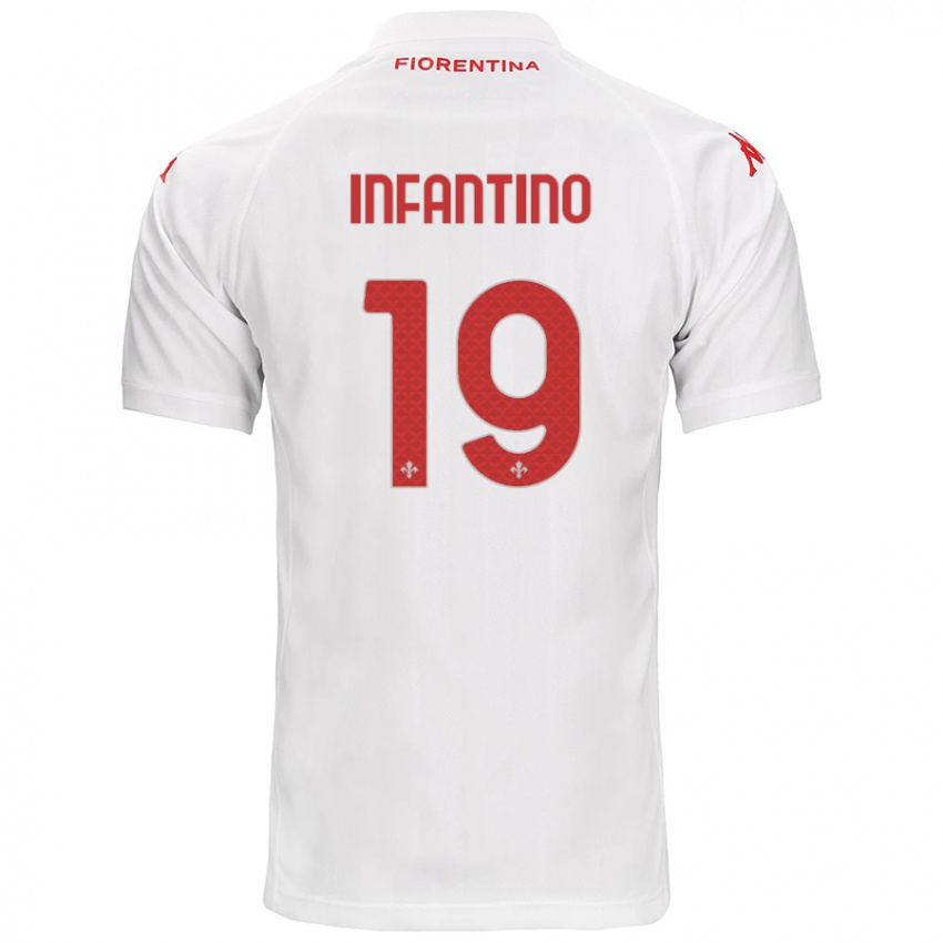 Gyermek Gino Infantino #19 Fehér Idegenbeli Jersey 2024/25 Mez Póló Ing