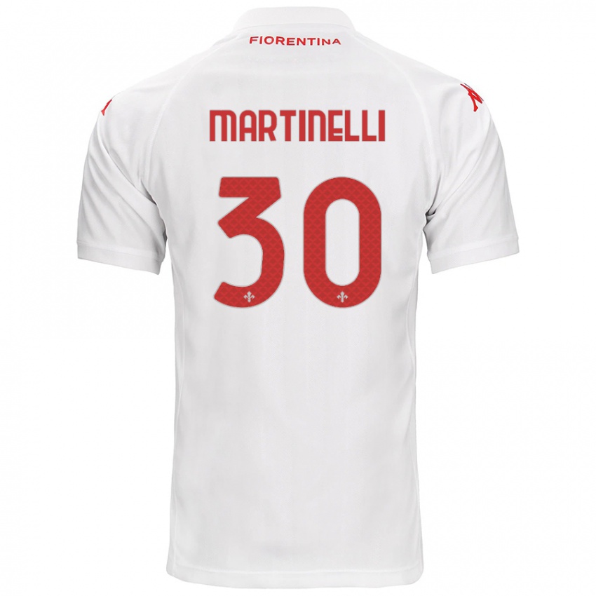 Gyermek Tommaso Martinelli #30 Fehér Idegenbeli Jersey 2024/25 Mez Póló Ing