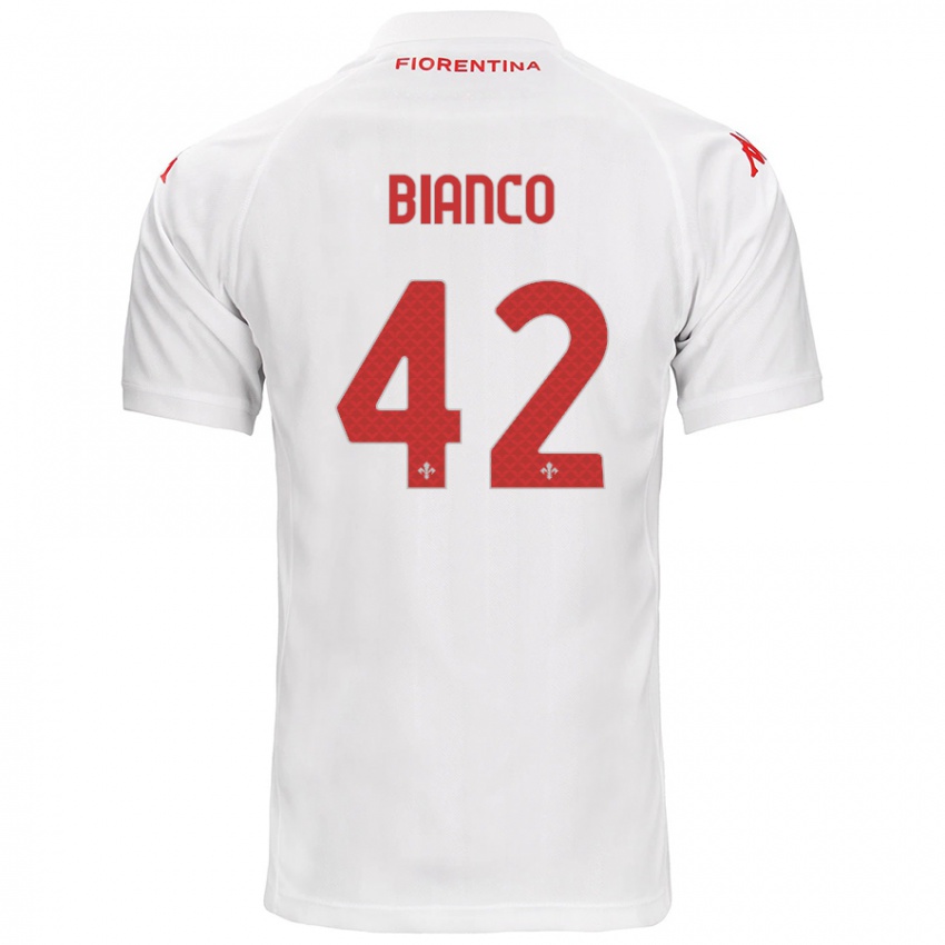 Gyermek Alessandro Bianco #42 Fehér Idegenbeli Jersey 2024/25 Mez Póló Ing