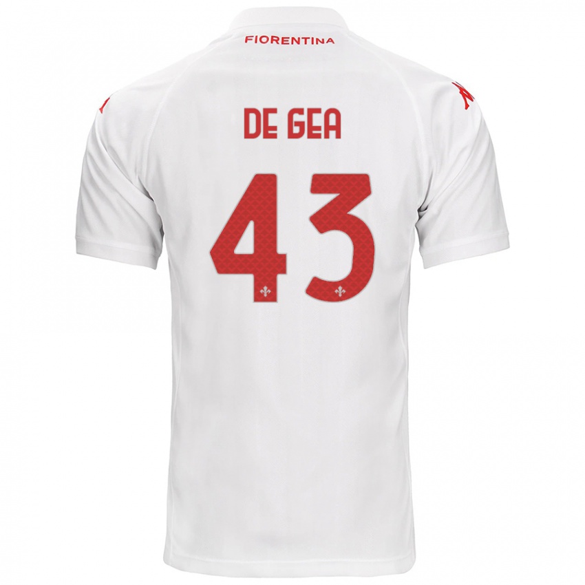 Gyermek David De Gea #43 Fehér Idegenbeli Jersey 2024/25 Mez Póló Ing