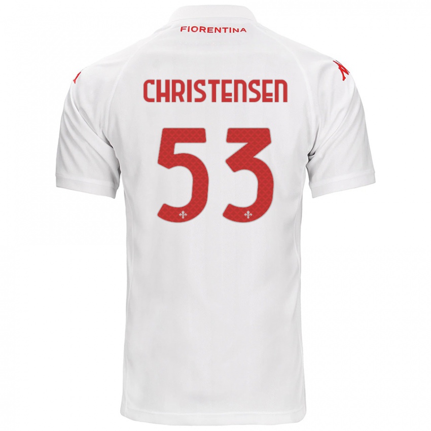 Gyermek Oliver Christensen #53 Fehér Idegenbeli Jersey 2024/25 Mez Póló Ing