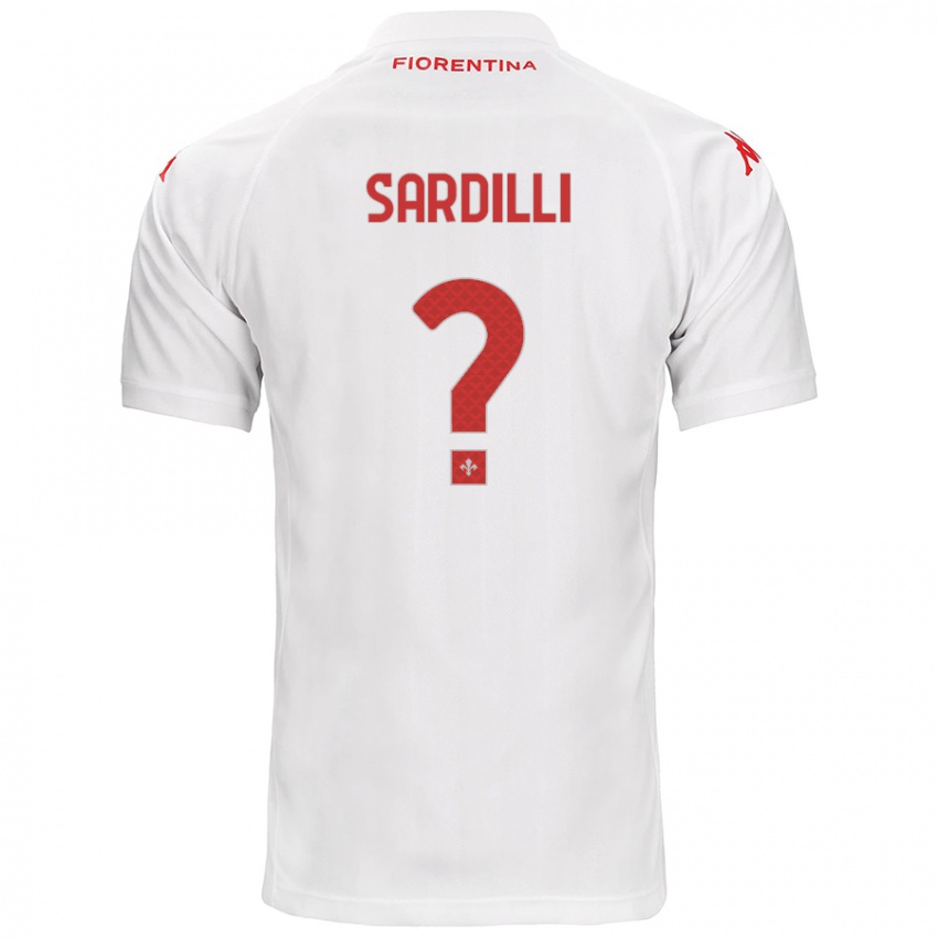 Gyermek Davide Sardilli #0 Fehér Idegenbeli Jersey 2024/25 Mez Póló Ing