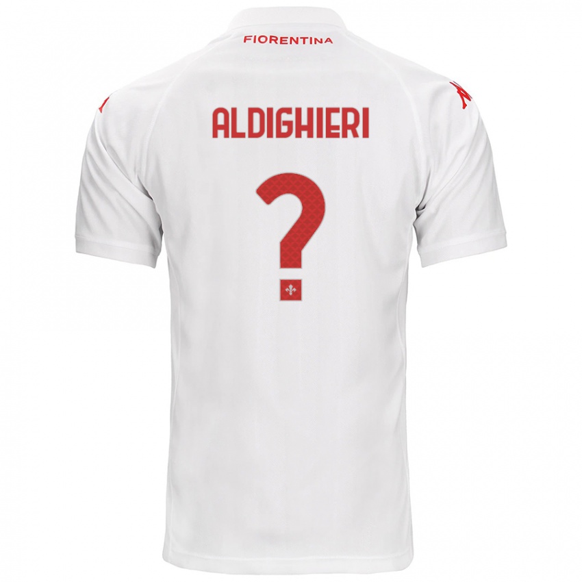 Gyermek Benedetto Aldighieri #0 Fehér Idegenbeli Jersey 2024/25 Mez Póló Ing