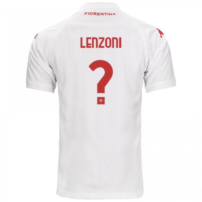 Gyermek Samuele Lenzoni #0 Fehér Idegenbeli Jersey 2024/25 Mez Póló Ing