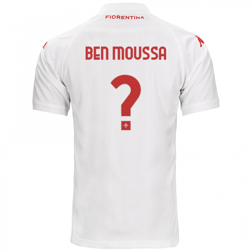 Gyermek Mehdi Ben Moussa #0 Fehér Idegenbeli Jersey 2024/25 Mez Póló Ing