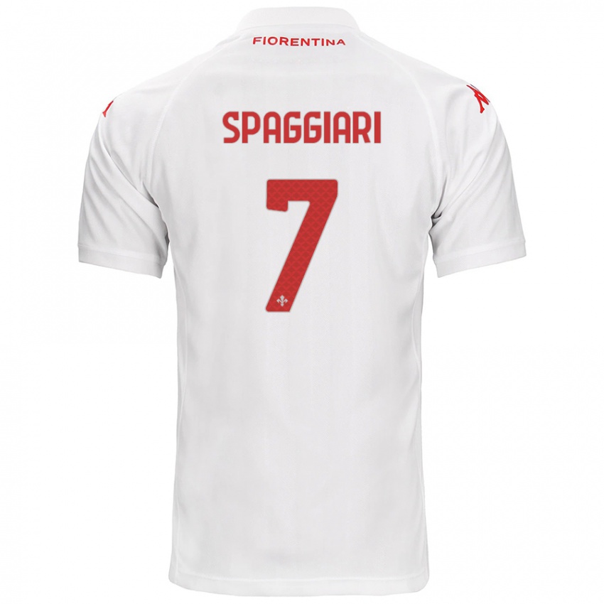 Gyermek Riccardo Spaggiari #7 Fehér Idegenbeli Jersey 2024/25 Mez Póló Ing