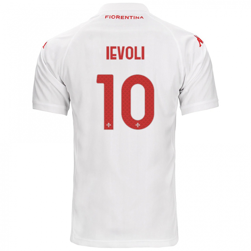 Gyermek Mattia Ievoli #10 Fehér Idegenbeli Jersey 2024/25 Mez Póló Ing