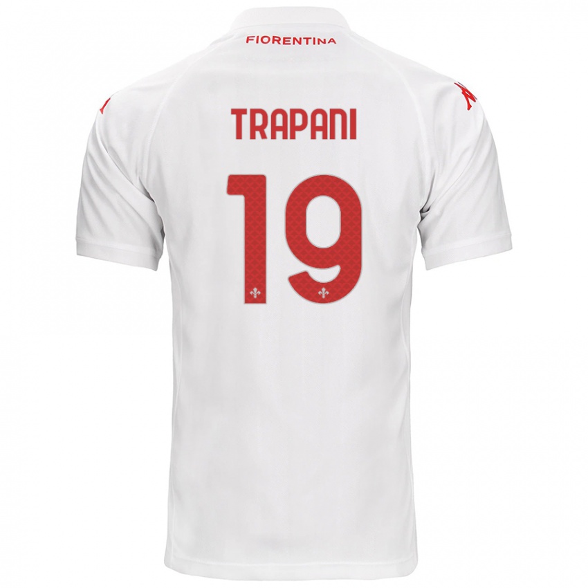 Gyermek Niccolò Trapani #19 Fehér Idegenbeli Jersey 2024/25 Mez Póló Ing