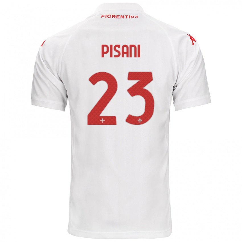 Gyermek Diego Pisani #23 Fehér Idegenbeli Jersey 2024/25 Mez Póló Ing