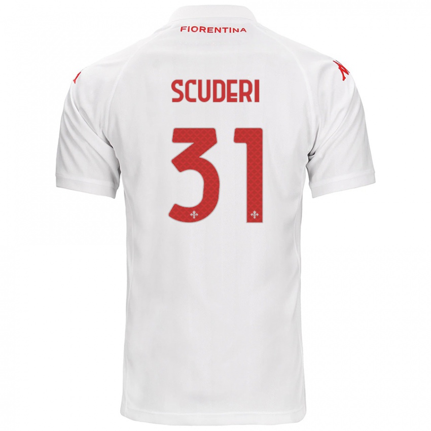 Gyermek Giulio Scuderi #31 Fehér Idegenbeli Jersey 2024/25 Mez Póló Ing