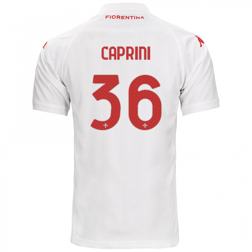 Gyermek Maat Daniel Caprini #36 Fehér Idegenbeli Jersey 2024/25 Mez Póló Ing