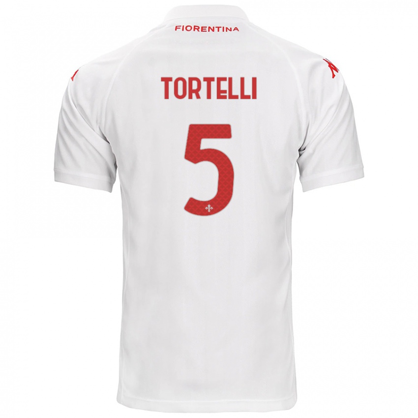 Gyermek Alice Tortelli #5 Fehér Idegenbeli Jersey 2024/25 Mez Póló Ing