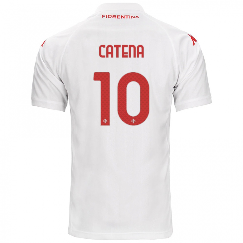 Gyermek Michaela Catena #10 Fehér Idegenbeli Jersey 2024/25 Mez Póló Ing