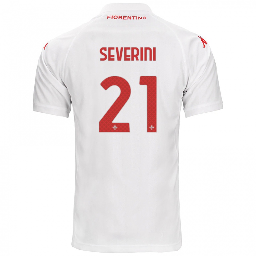 Gyermek Emma Severini #21 Fehér Idegenbeli Jersey 2024/25 Mez Póló Ing