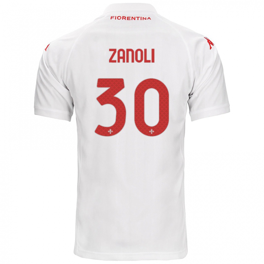 Gyermek Martina Zanoli #30 Fehér Idegenbeli Jersey 2024/25 Mez Póló Ing