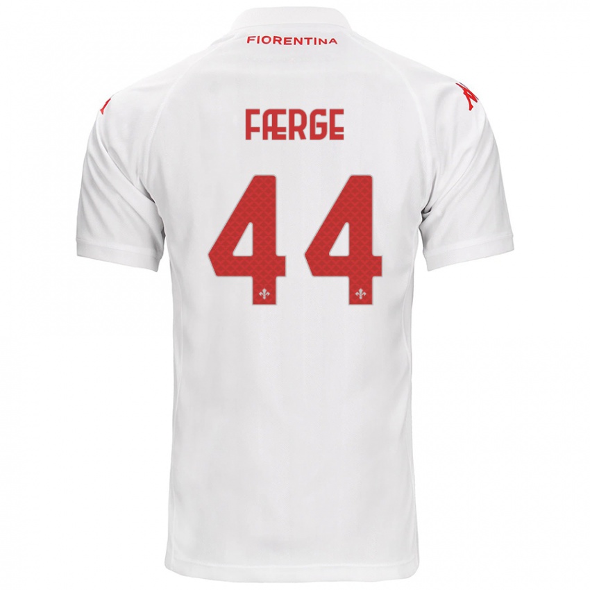 Gyermek Emma Færge #44 Fehér Idegenbeli Jersey 2024/25 Mez Póló Ing