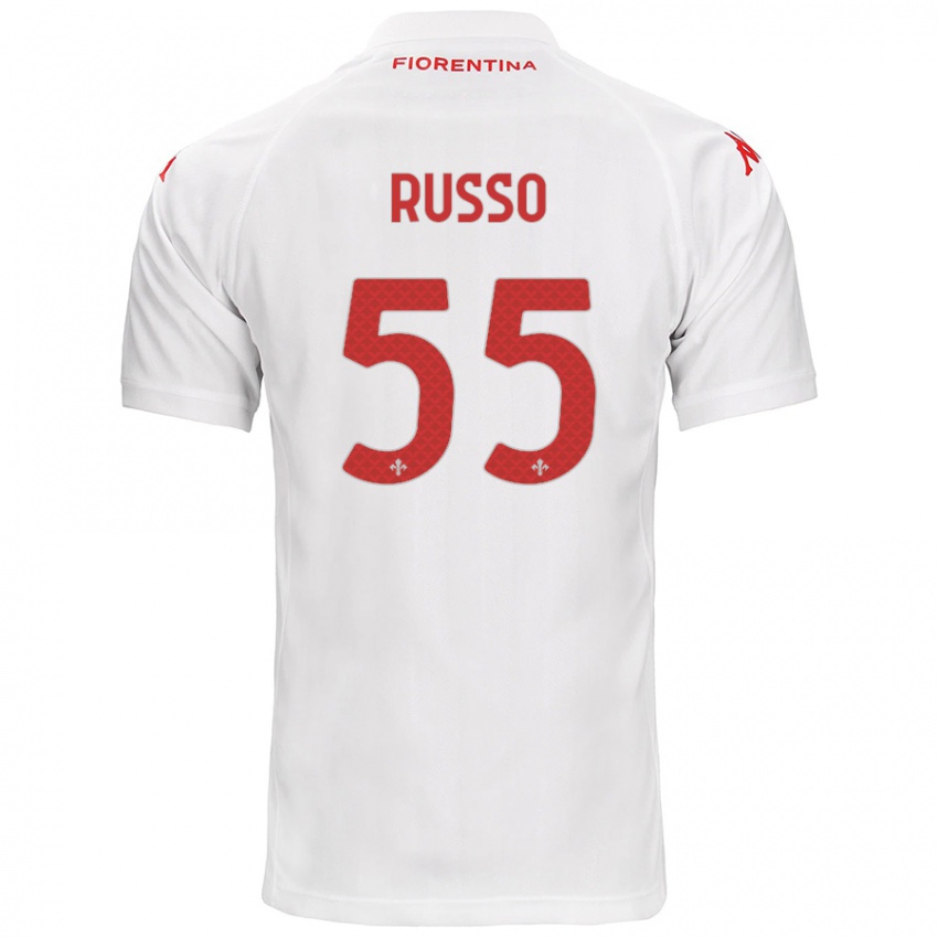 Gyermek Federica Russo #55 Fehér Idegenbeli Jersey 2024/25 Mez Póló Ing