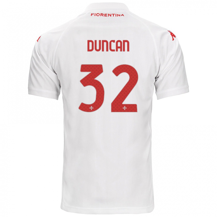 Gyermek Alfred Duncan #32 Fehér Idegenbeli Jersey 2024/25 Mez Póló Ing