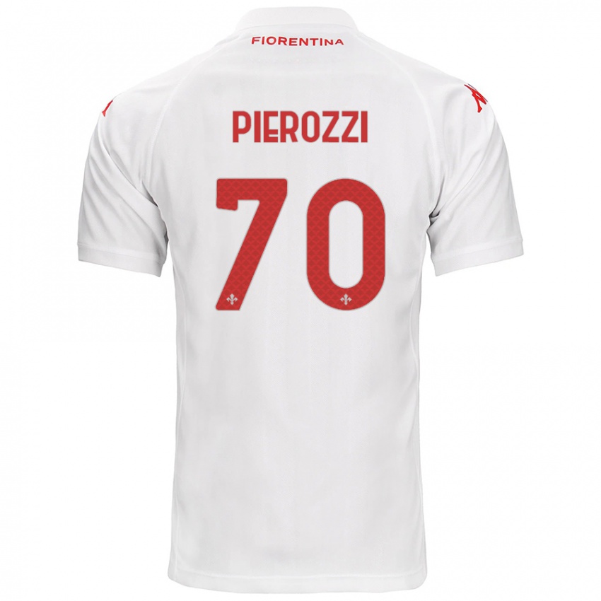 Gyermek Niccolò Pierozzi #70 Fehér Idegenbeli Jersey 2024/25 Mez Póló Ing