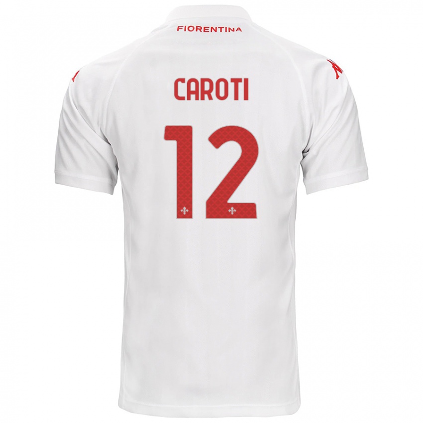 Gyermek Filippo Caroti #12 Fehér Idegenbeli Jersey 2024/25 Mez Póló Ing