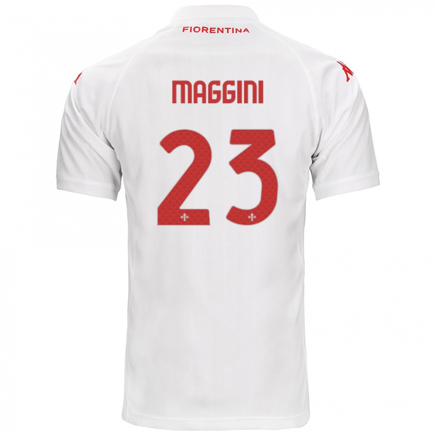 Gyermek Filippo Maggini #23 Fehér Idegenbeli Jersey 2024/25 Mez Póló Ing