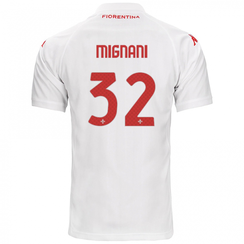 Gyermek Carlo Mignani #32 Fehér Idegenbeli Jersey 2024/25 Mez Póló Ing