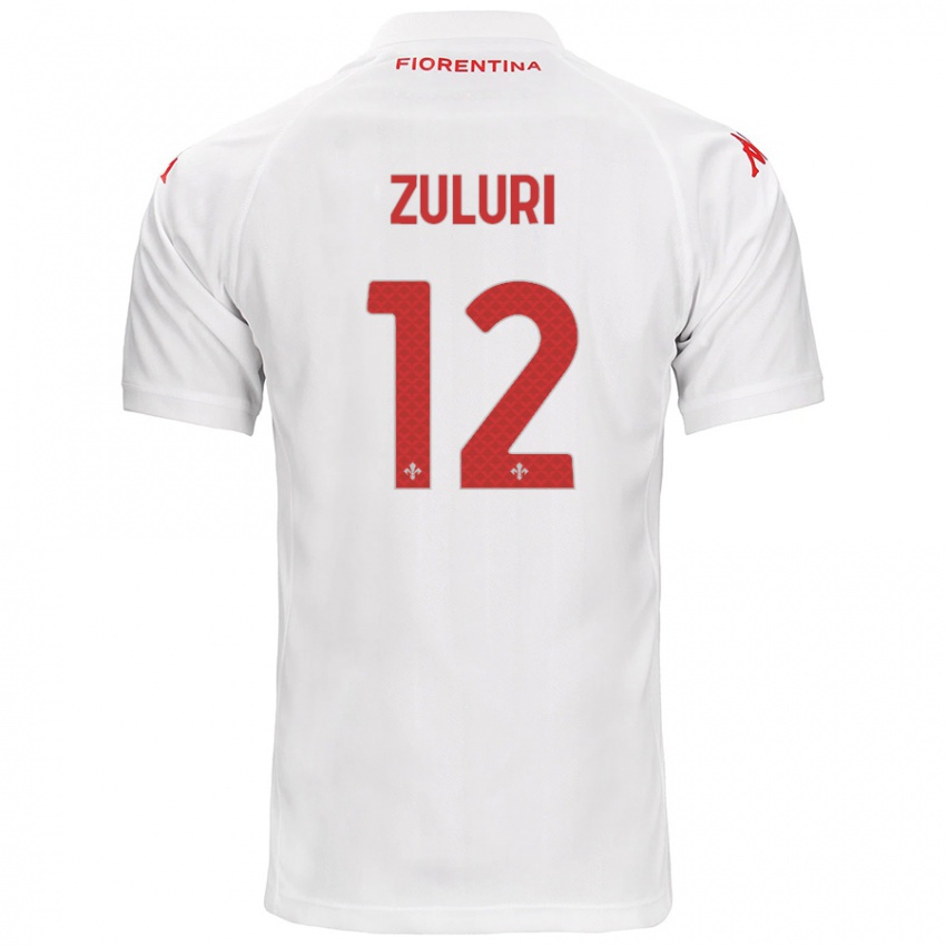 Gyermek Athena Zuluri #12 Fehér Idegenbeli Jersey 2024/25 Mez Póló Ing