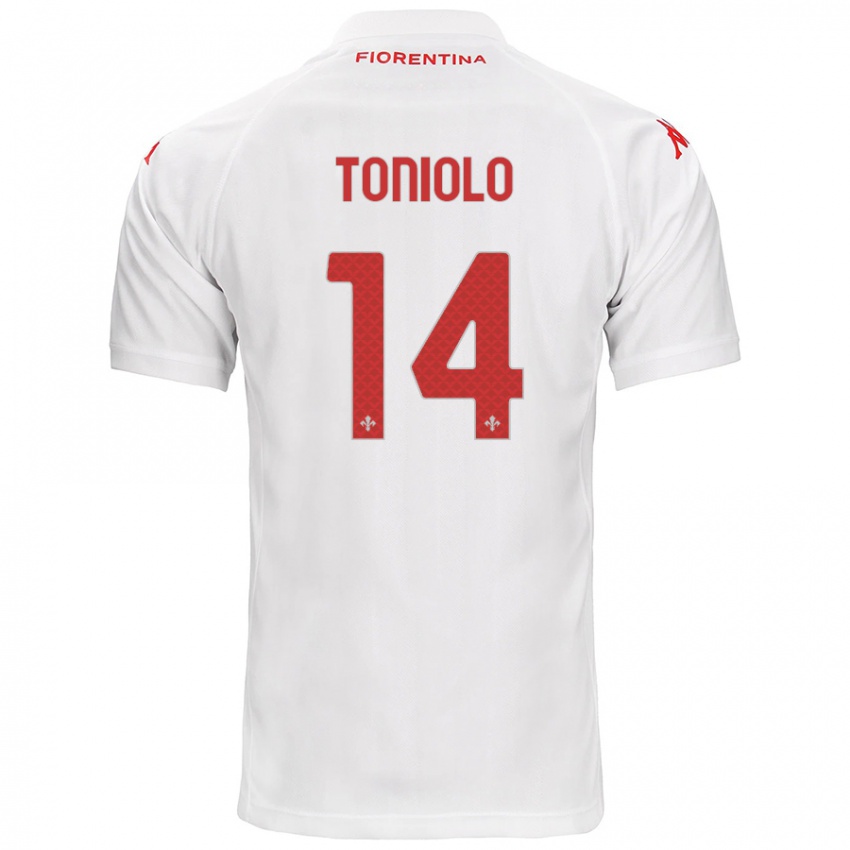 Gyermek Martina Toniolo #14 Fehér Idegenbeli Jersey 2024/25 Mez Póló Ing