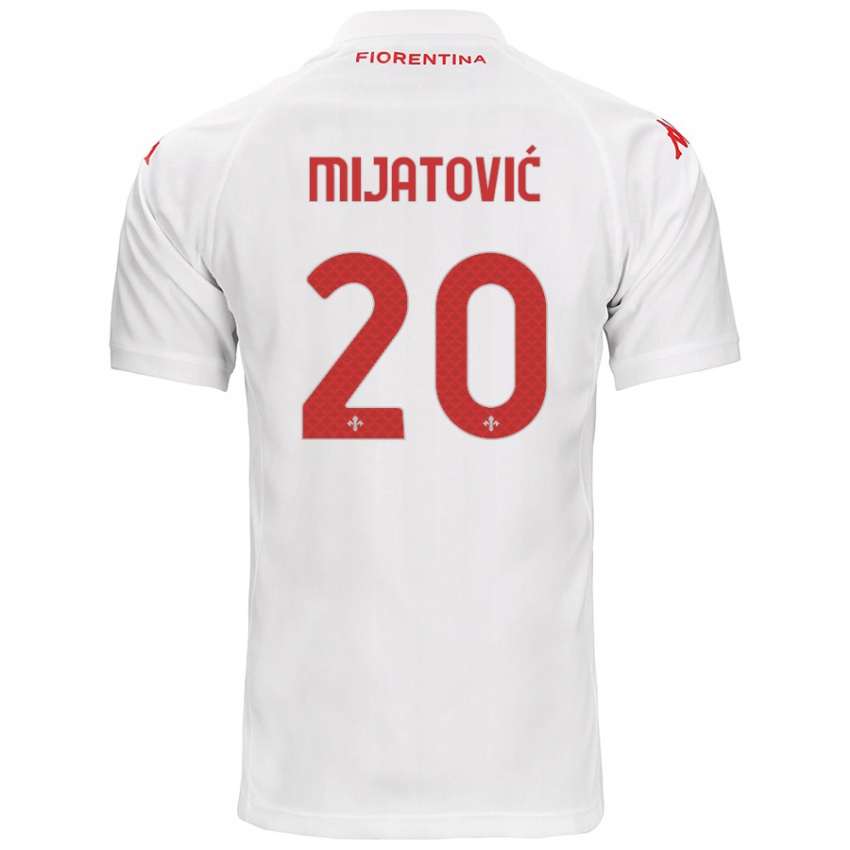 Gyermek Milica Mijatović #20 Fehér Idegenbeli Jersey 2024/25 Mez Póló Ing