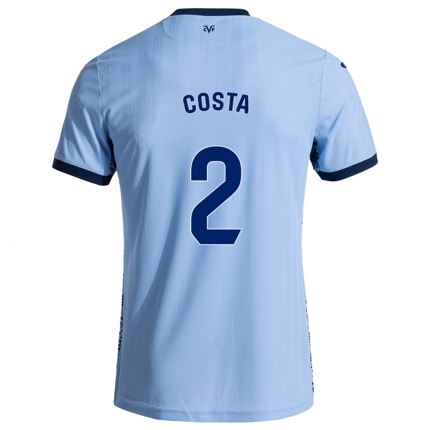 Gyermek Logan Costa #2 Ég Kék Idegenbeli Jersey 2024/25 Mez Póló Ing