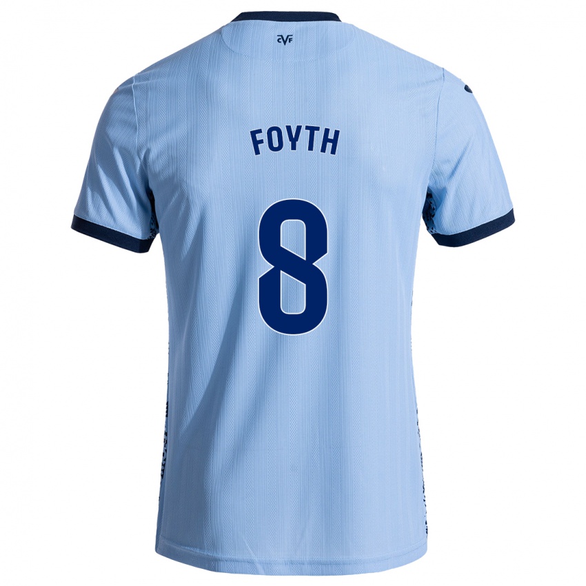 Gyermek Juan Foyth #8 Ég Kék Idegenbeli Jersey 2024/25 Mez Póló Ing