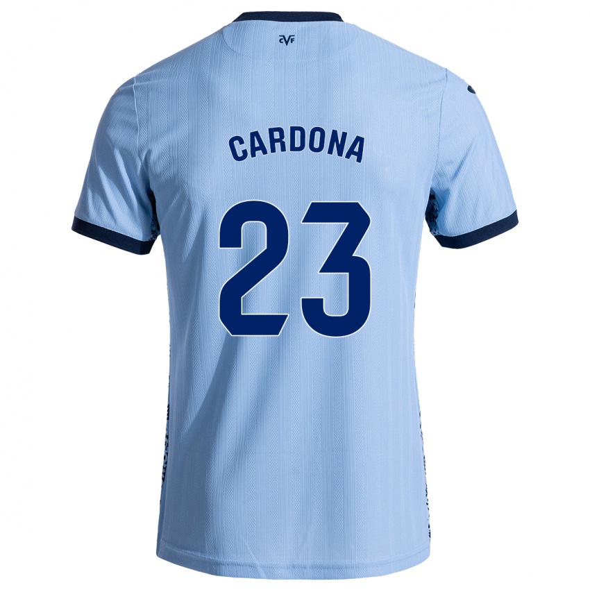 Gyermek Sergi Cardona #23 Ég Kék Idegenbeli Jersey 2024/25 Mez Póló Ing