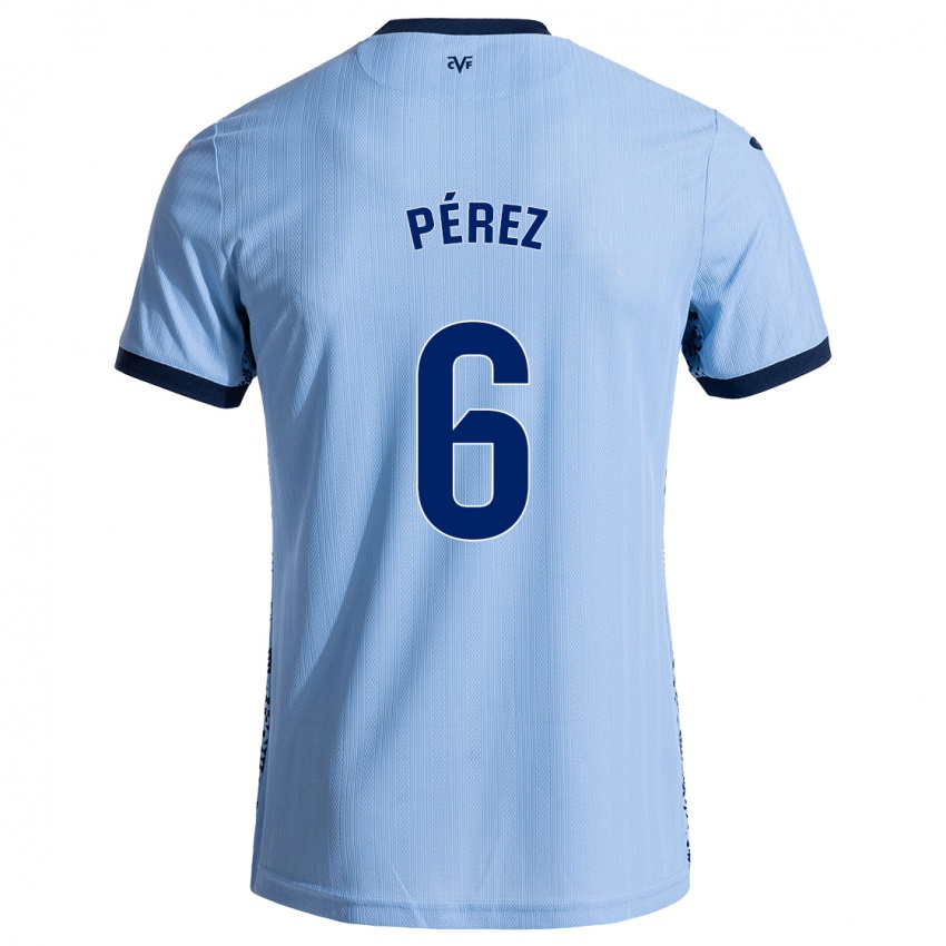 Gyermek Hugo Pérez #6 Ég Kék Idegenbeli Jersey 2024/25 Mez Póló Ing