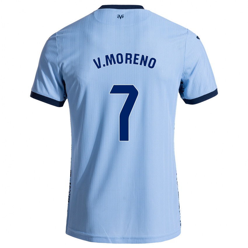 Gyermek Víctor Moreno #7 Ég Kék Idegenbeli Jersey 2024/25 Mez Póló Ing