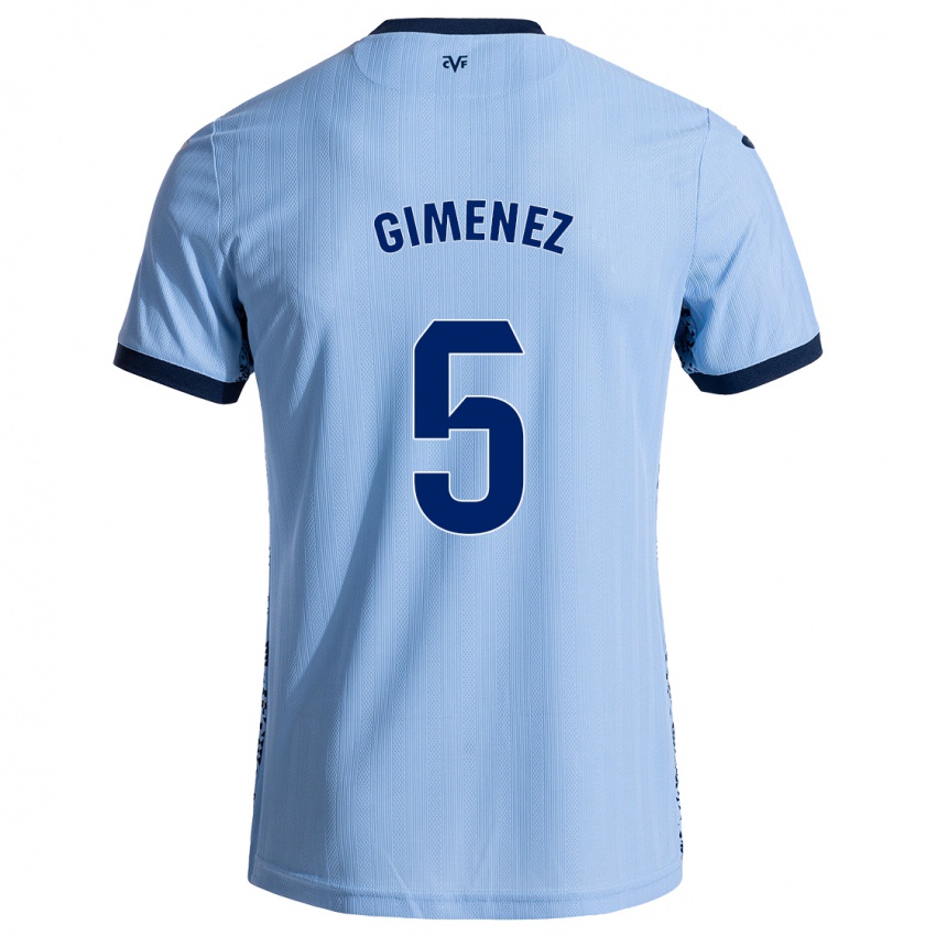 Gyermek Yenifer Giménez #5 Ég Kék Idegenbeli Jersey 2024/25 Mez Póló Ing