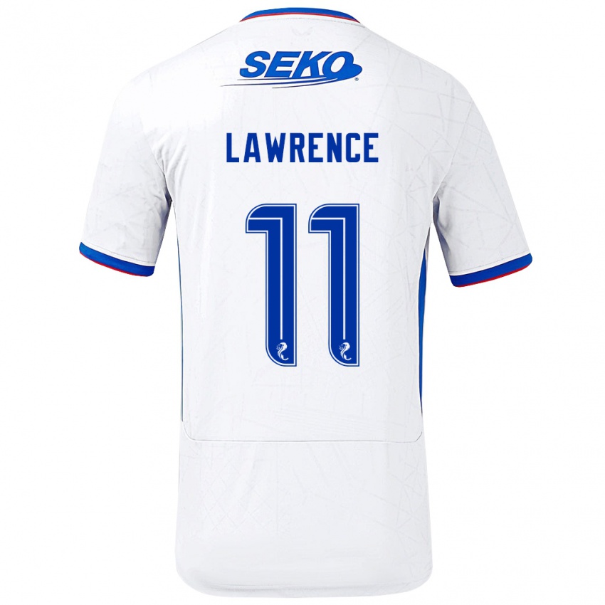 Gyermek Tom Lawrence #11 Fehér Kék Idegenbeli Jersey 2024/25 Mez Póló Ing