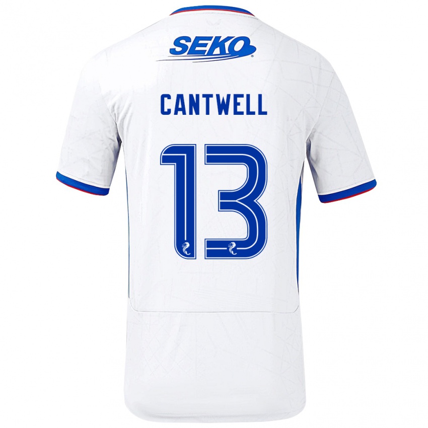 Gyermek Todd Cantwell #13 Fehér Kék Idegenbeli Jersey 2024/25 Mez Póló Ing