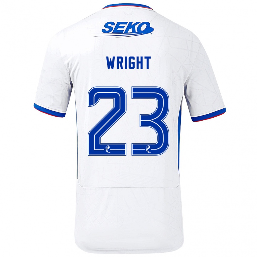 Gyermek Scott Wright #23 Fehér Kék Idegenbeli Jersey 2024/25 Mez Póló Ing