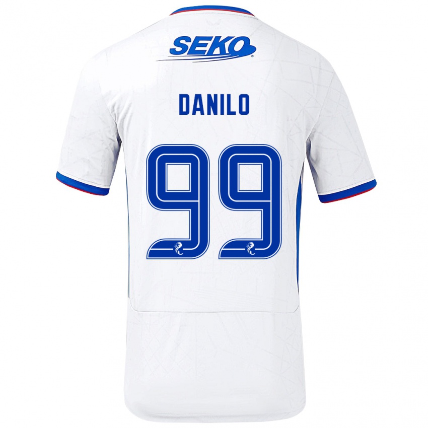 Gyermek Danilo #99 Fehér Kék Idegenbeli Jersey 2024/25 Mez Póló Ing