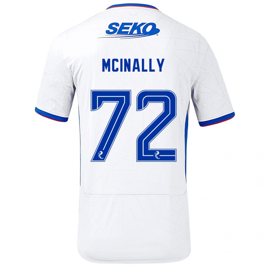 Gyermek Darren Mcinally #72 Fehér Kék Idegenbeli Jersey 2024/25 Mez Póló Ing