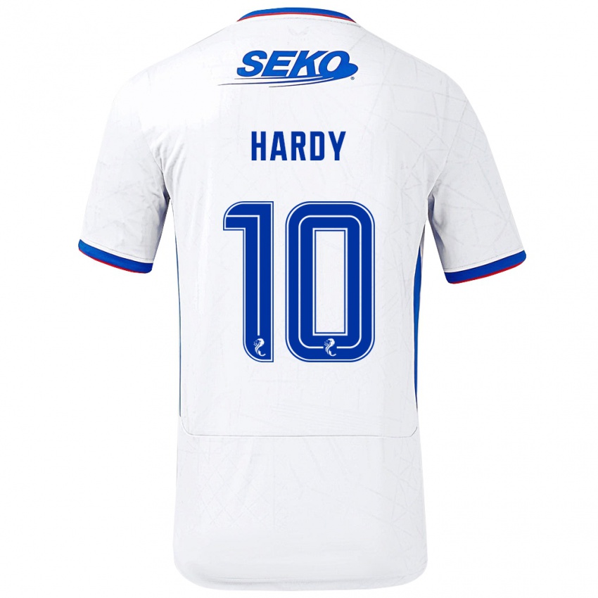 Gyermek Rio Hardy #10 Fehér Kék Idegenbeli Jersey 2024/25 Mez Póló Ing