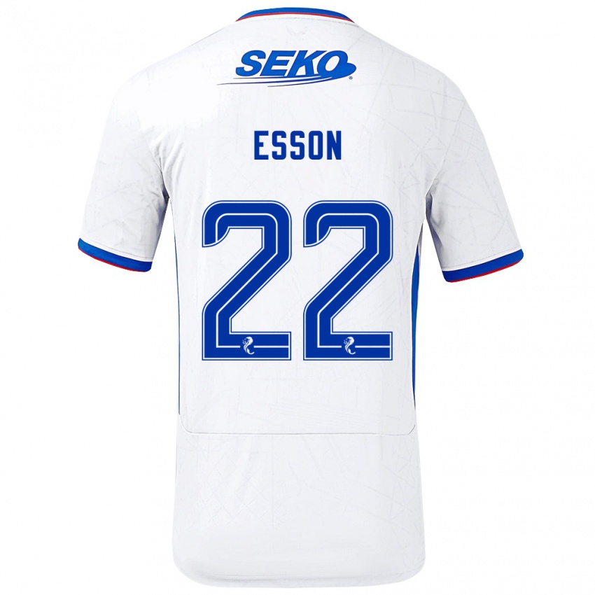 Gyermek Victoria Esson #22 Fehér Kék Idegenbeli Jersey 2024/25 Mez Póló Ing