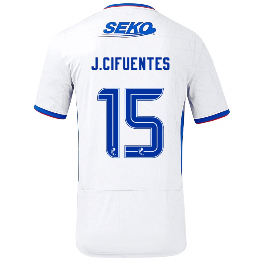 Gyermek José Cifuentes #15 Fehér Kék Idegenbeli Jersey 2024/25 Mez Póló Ing