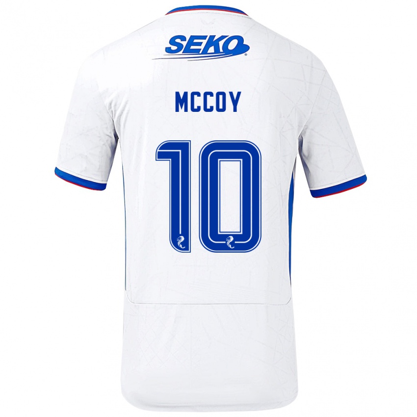 Gyermek Kayla Mccoy #10 Fehér Kék Idegenbeli Jersey 2024/25 Mez Póló Ing