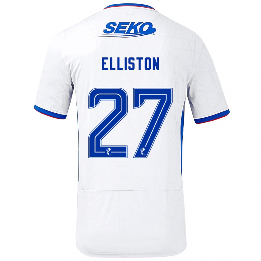 Gyermek Maddie Elliston #27 Fehér Kék Idegenbeli Jersey 2024/25 Mez Póló Ing