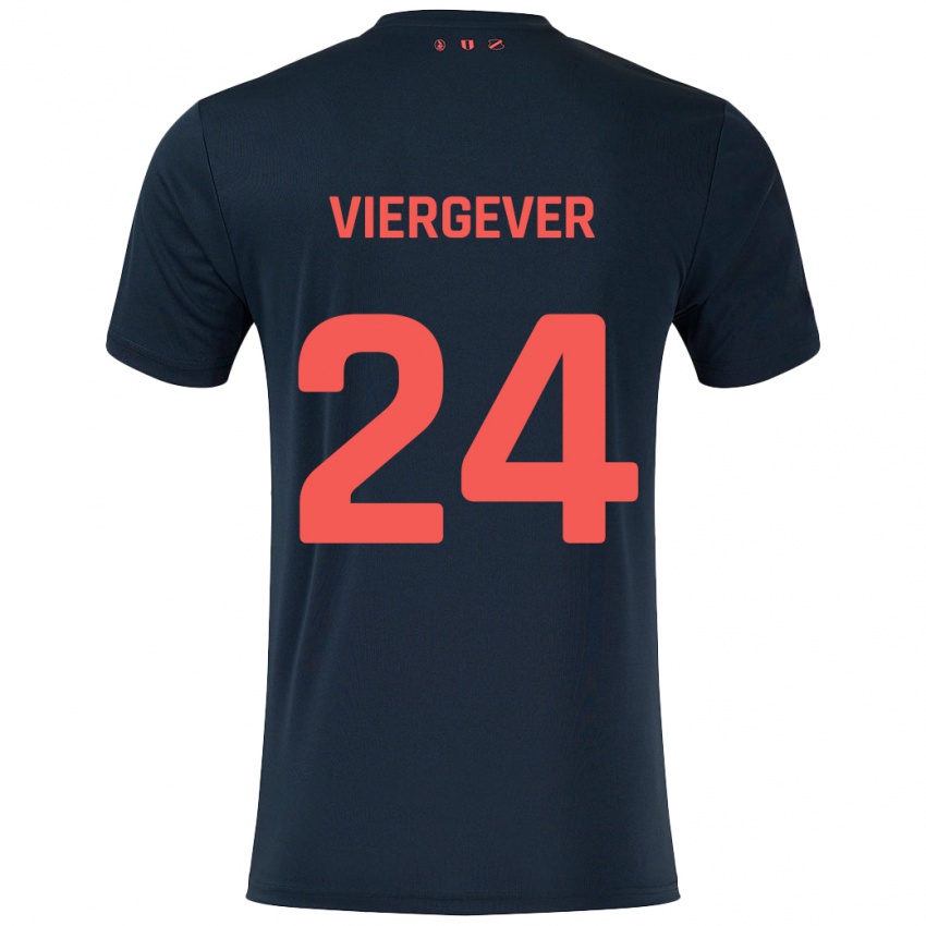 Gyermek Nick Viergever #24 Fekete Piros Idegenbeli Jersey 2024/25 Mez Póló Ing