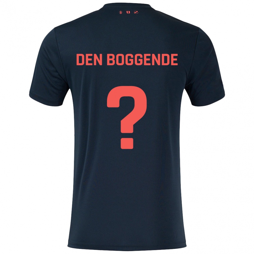 Gyermek Tijn Den Boggende #0 Fekete Piros Idegenbeli Jersey 2024/25 Mez Póló Ing